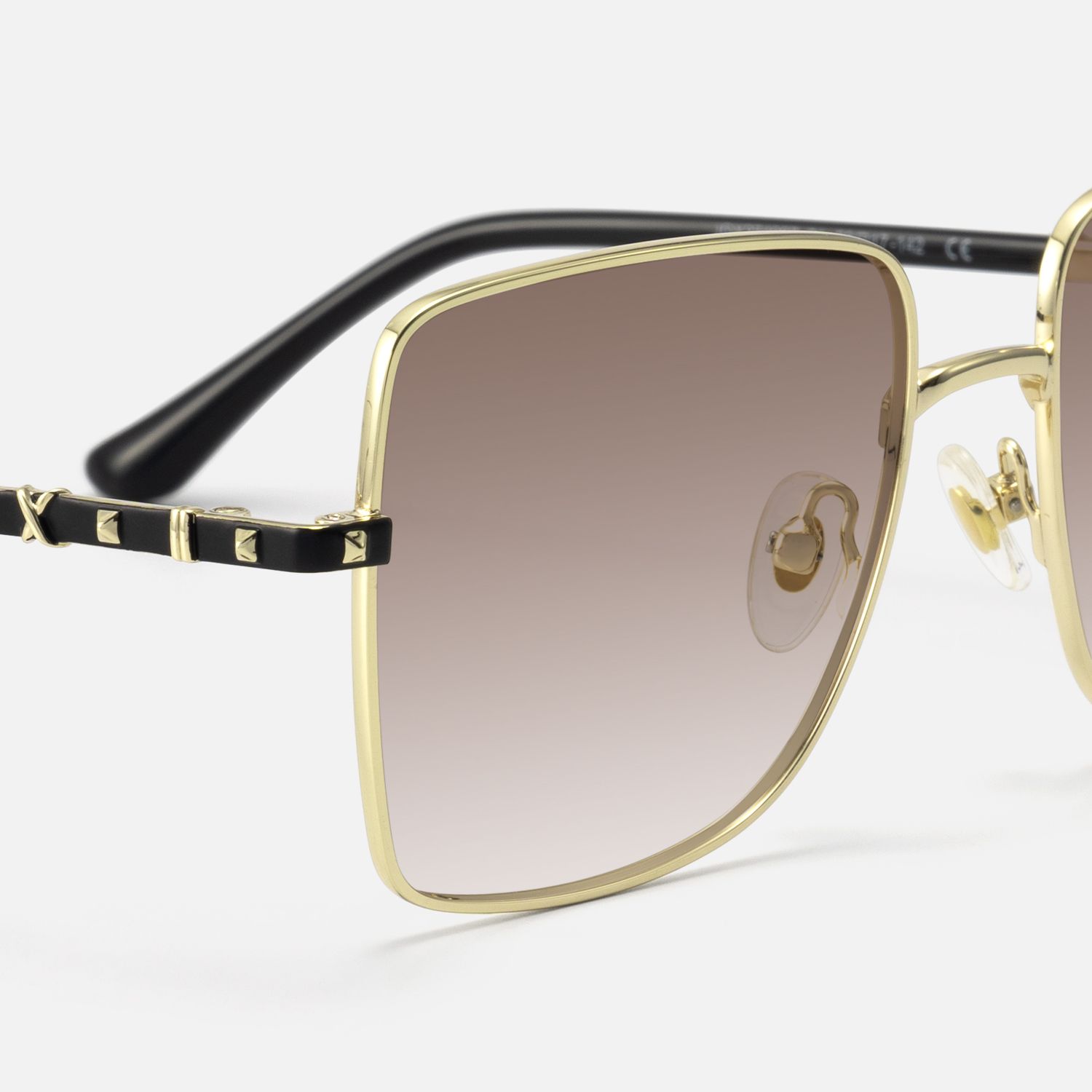 Devereux - Square Gold Gradient Sunglasses by Vooglam - Design Details