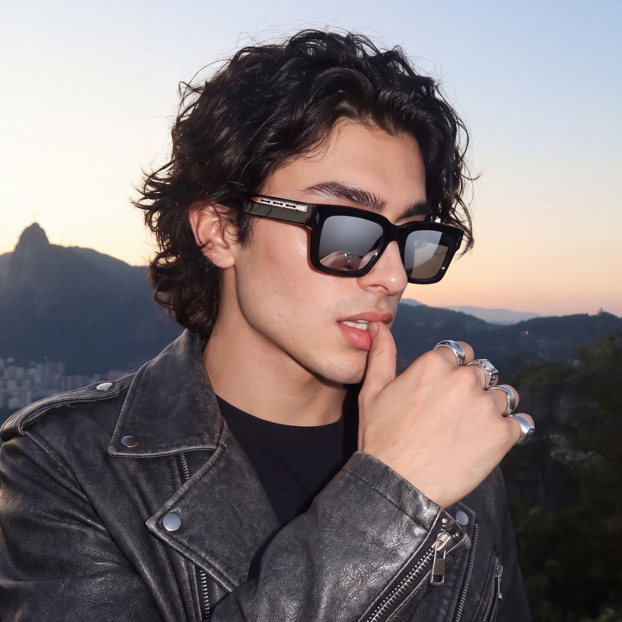 Vooglam Street Style in Real Life: Razor - Brown Tint Transparent Red Sunglasses by Vooglam