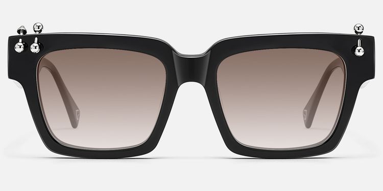 PIERCE - Black Pierced Square Gradient Sunglasses by Vooglam