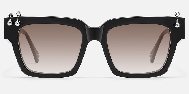 PIERCE - Black Pierced Square Gradient Sunglasses by Vooglam