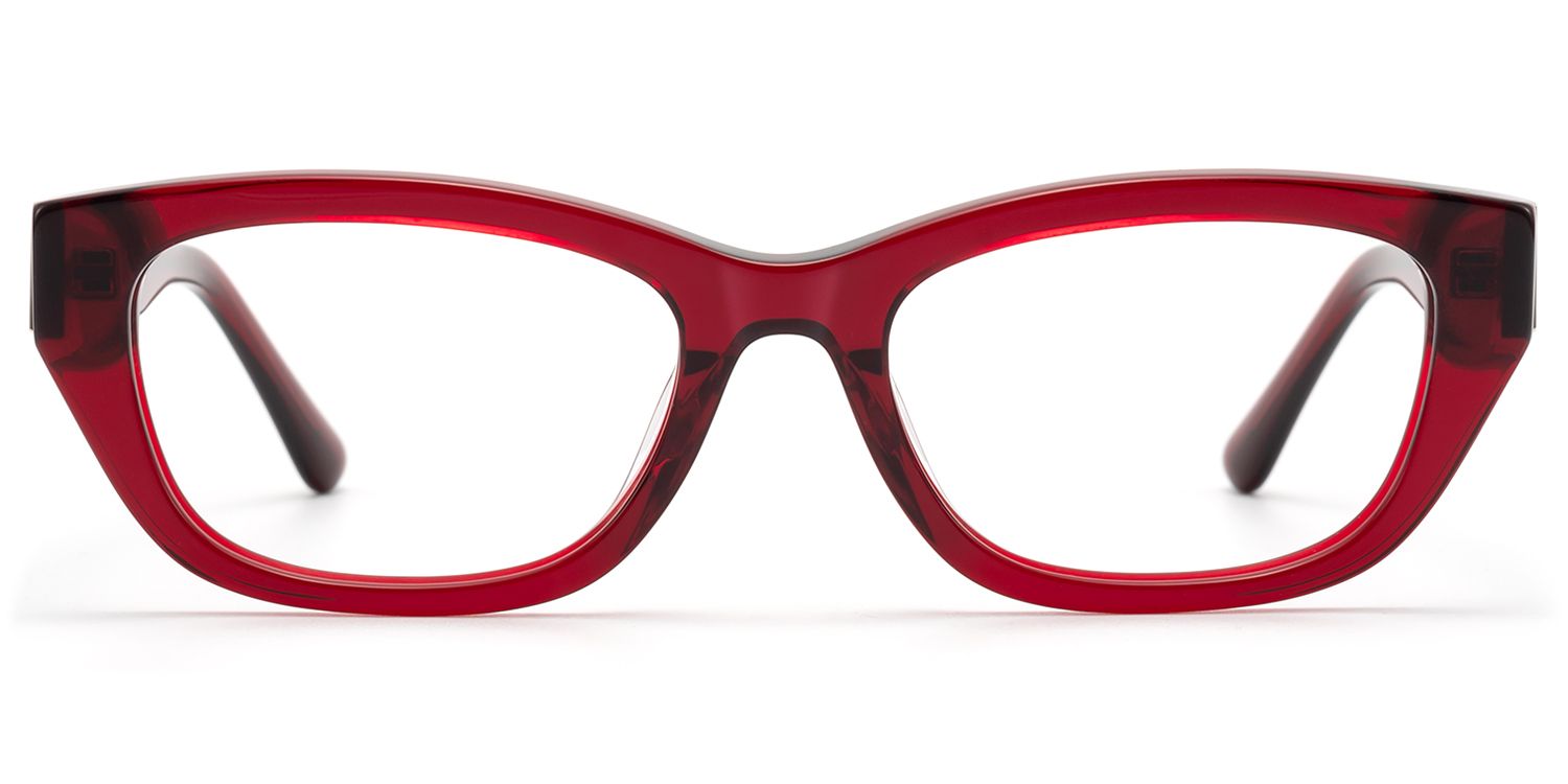 Riven - Bold Ruby Red Thick Cat Eye Frame by Vooglam Product Details 1