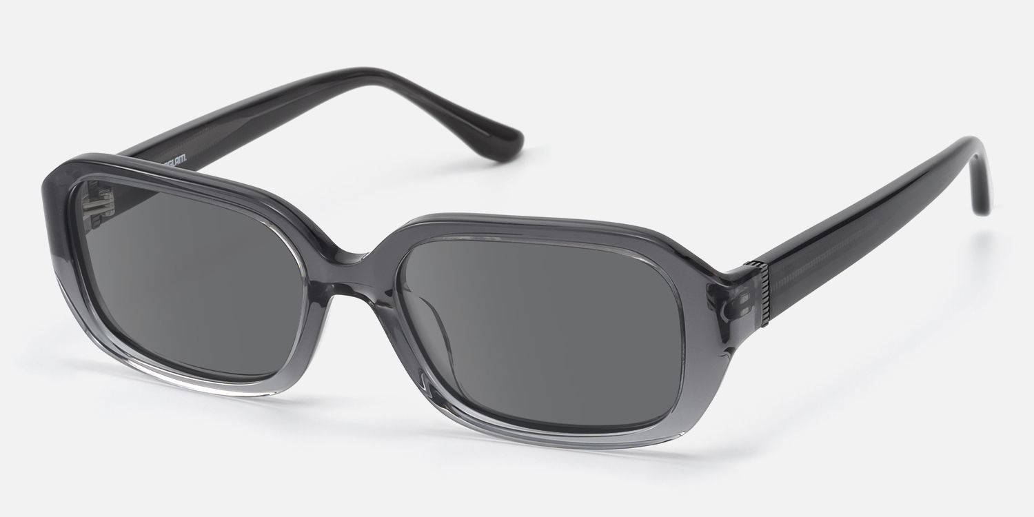 Mies - Gray Tinted Sunglasses with Screw Details by Vooglam - Front View