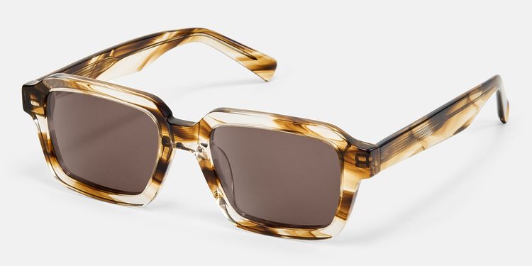 Jet - Rectangle Brown Sunglasses by Vooglam