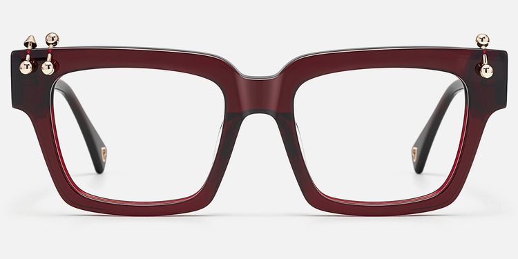 PIERCE - Square Red Eyeglasses by Vooglam