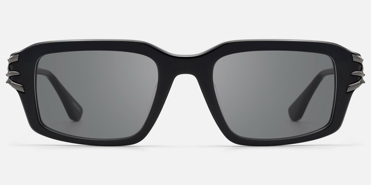 Vorpal - Goth Thorn Rectangle Black Sunglasses by Vooglam