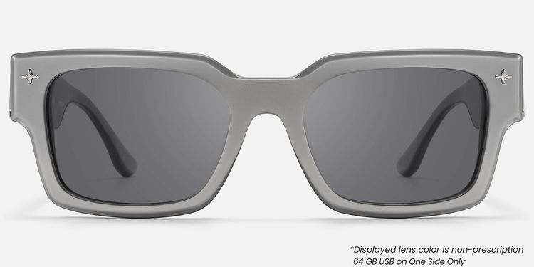 The Programmer - Bold Silver USB Sunglasses by Vooglam