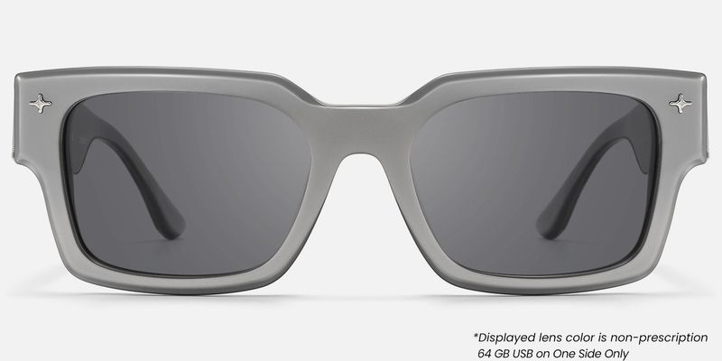The Programmer - Bold Silver USB Sunglasses by Vooglam