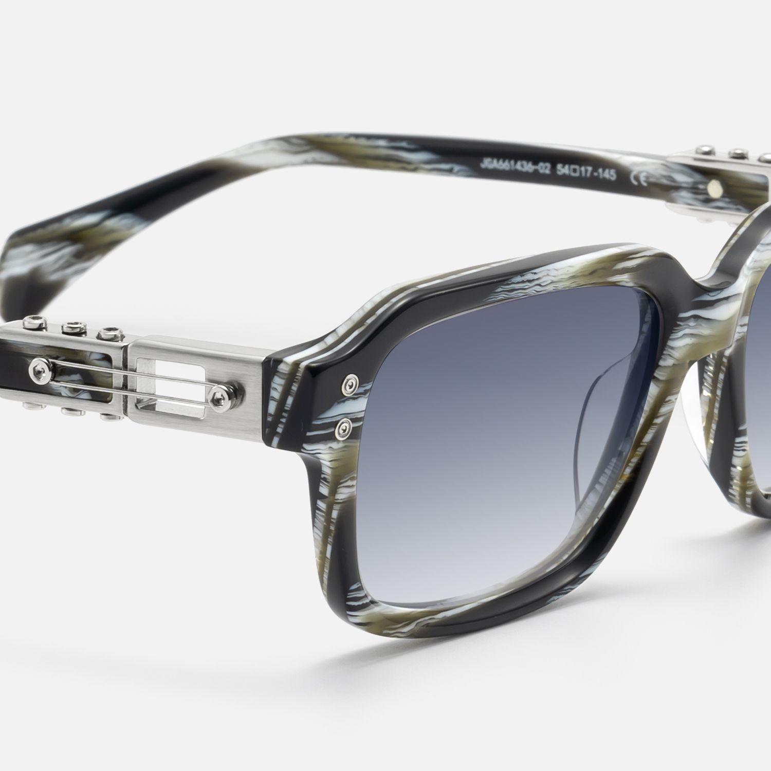Anacortes - Gray Horn Rim Gradient Guitar Shades by Vooglam - Design Details