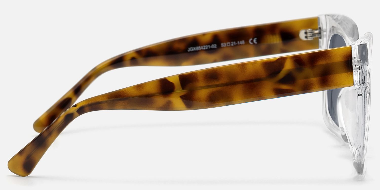 Pacheco - Two Tone Oversized Clear Square Shades by Vooglam - Side View