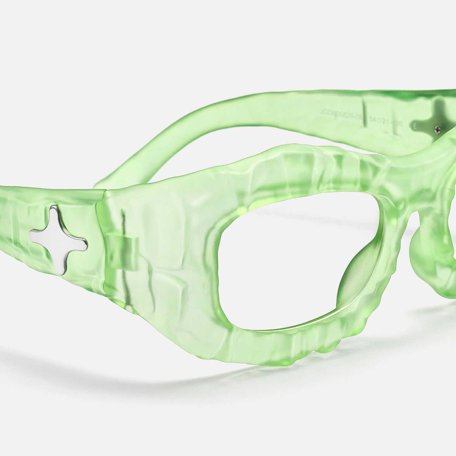 The Geologist - Clear Water Green Stone Glasses by Vooglam - Design Details
