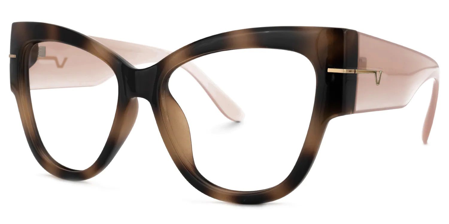 Elektra - Cat Eye Tortoise Eyeglasses | Vooglam Front View
