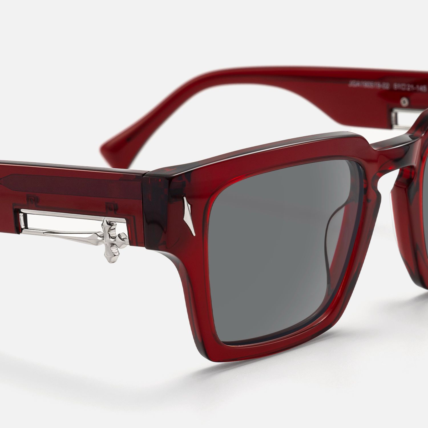 Stiletto - Red Sword Rectangle Sunglasses by Vooglam - Design Details