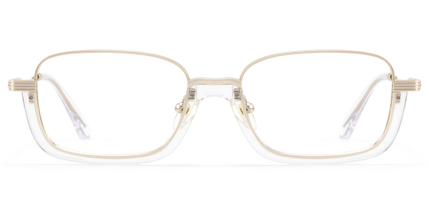 Basel - Clear Gold Wire Rim Structural Eyeglasses by Vooglam Product Details 1