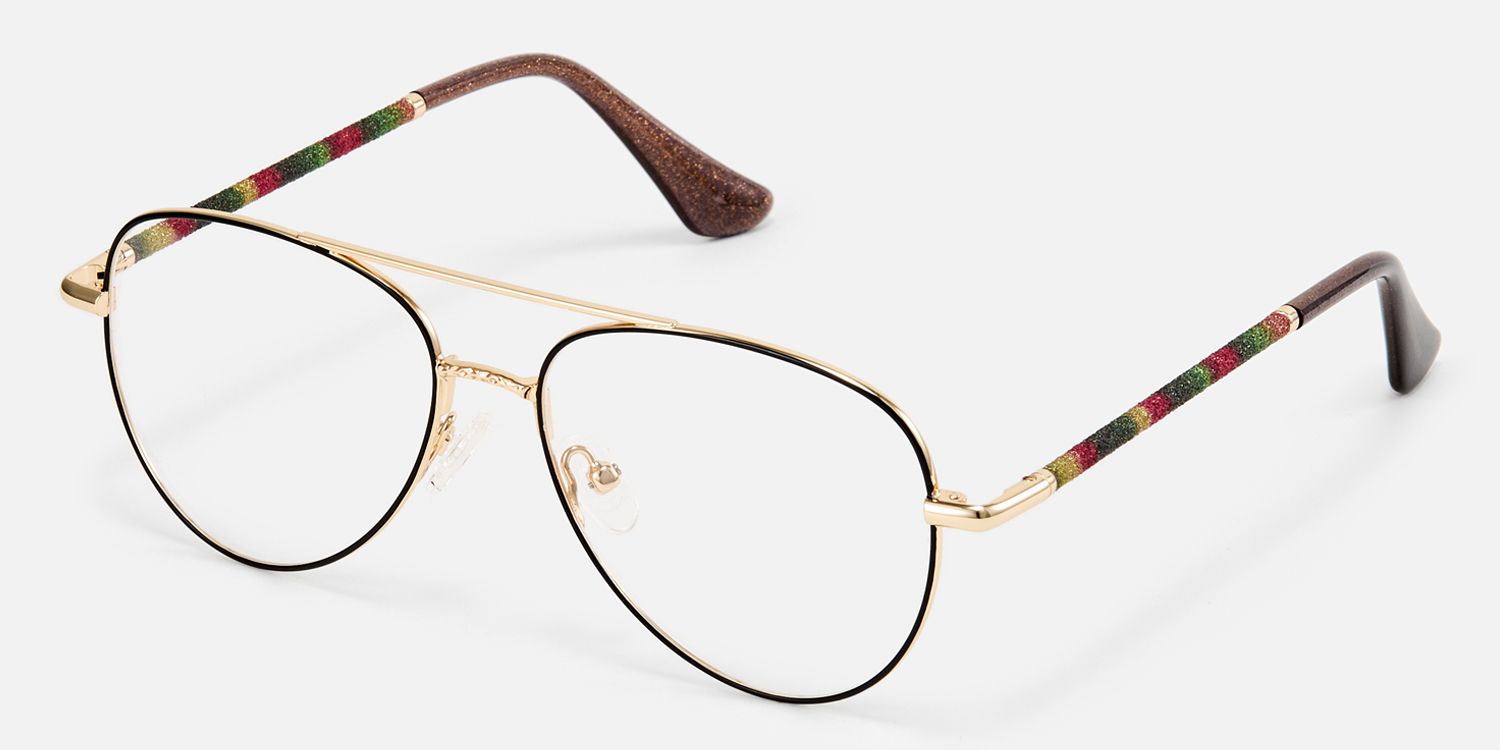 Joni - Aviator Two-tone Eyeglasses by Vooglam - Front View