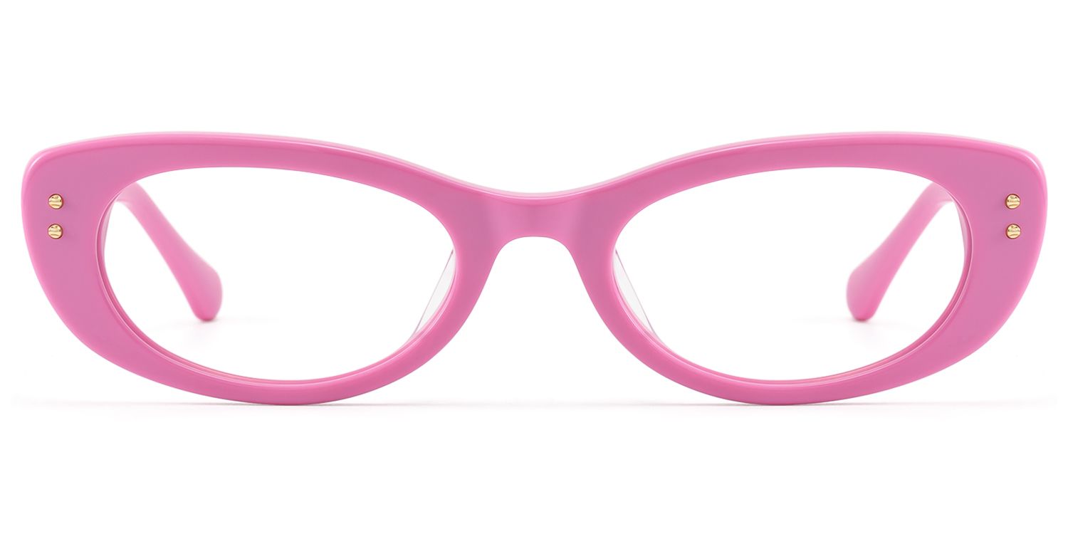 Ginza - Pink Acetate Narrow Cat Eye Rave Glasses by Vooglam Product Details 1