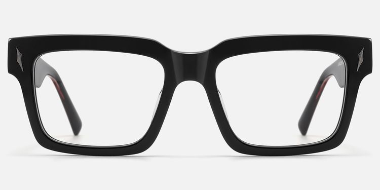 Razor - Thick Acetate Black Glasses by Vooglam