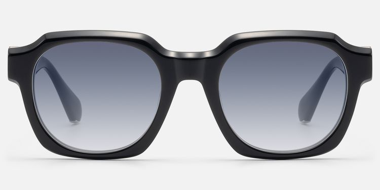 Vernon - Glossy Black Gradient Gray Sunglasses by Vooglam