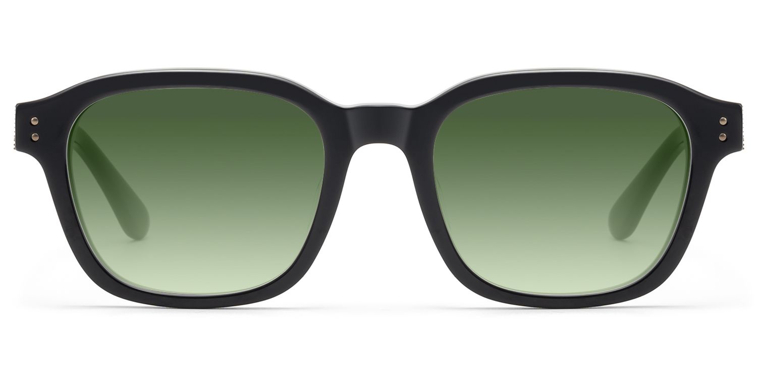 Rainier - Black Gradient Green Lens Sunglasses by Vooglam Product Details 1