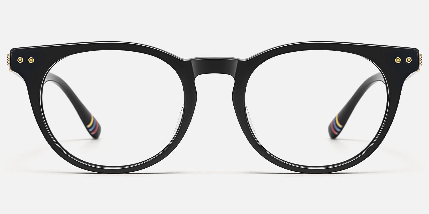 Vintel - Rectangle Black Eyeglasses by Vooglam - Angle View