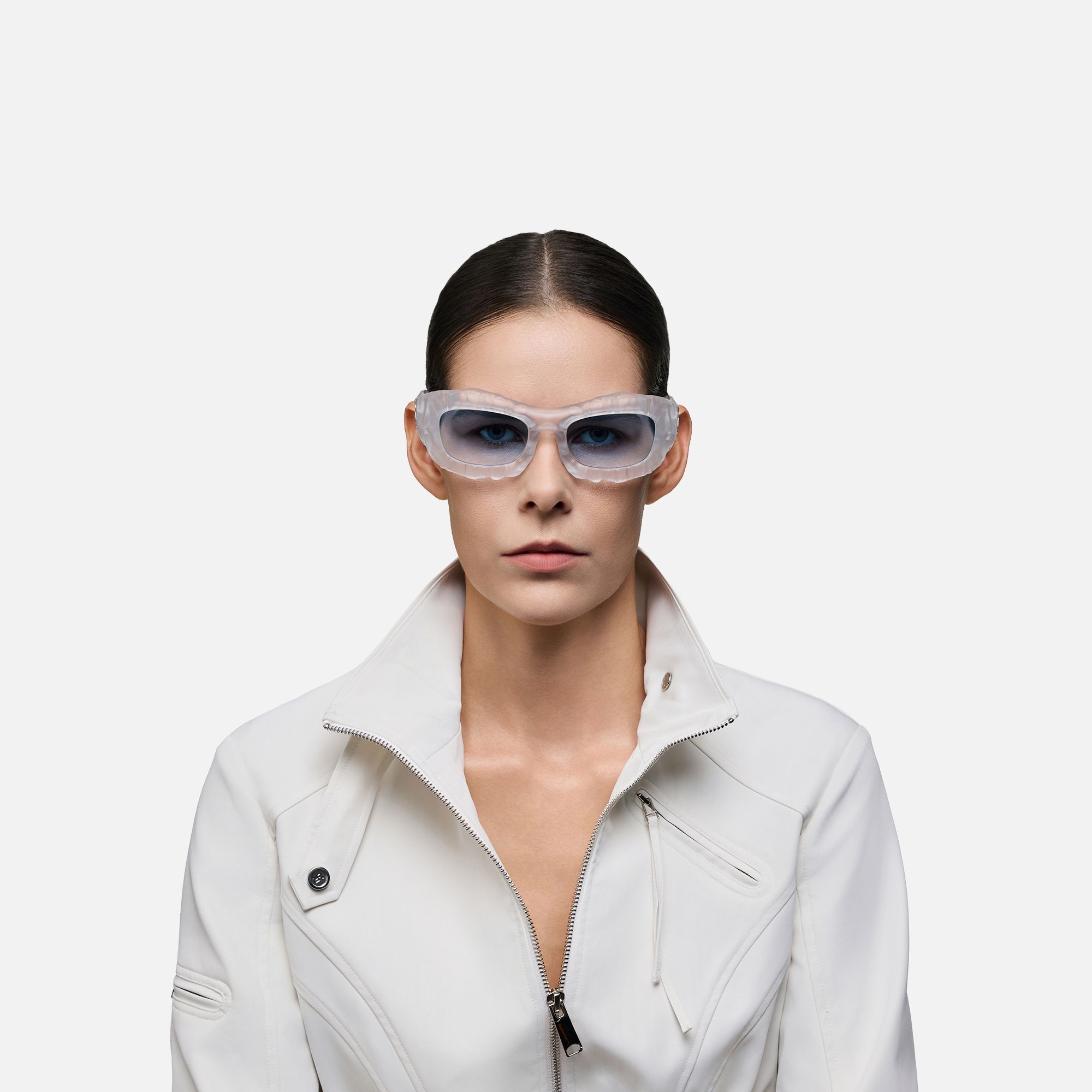 The Geologist - Blue Gradient Marble Sunglasses by Vooglam - On Model