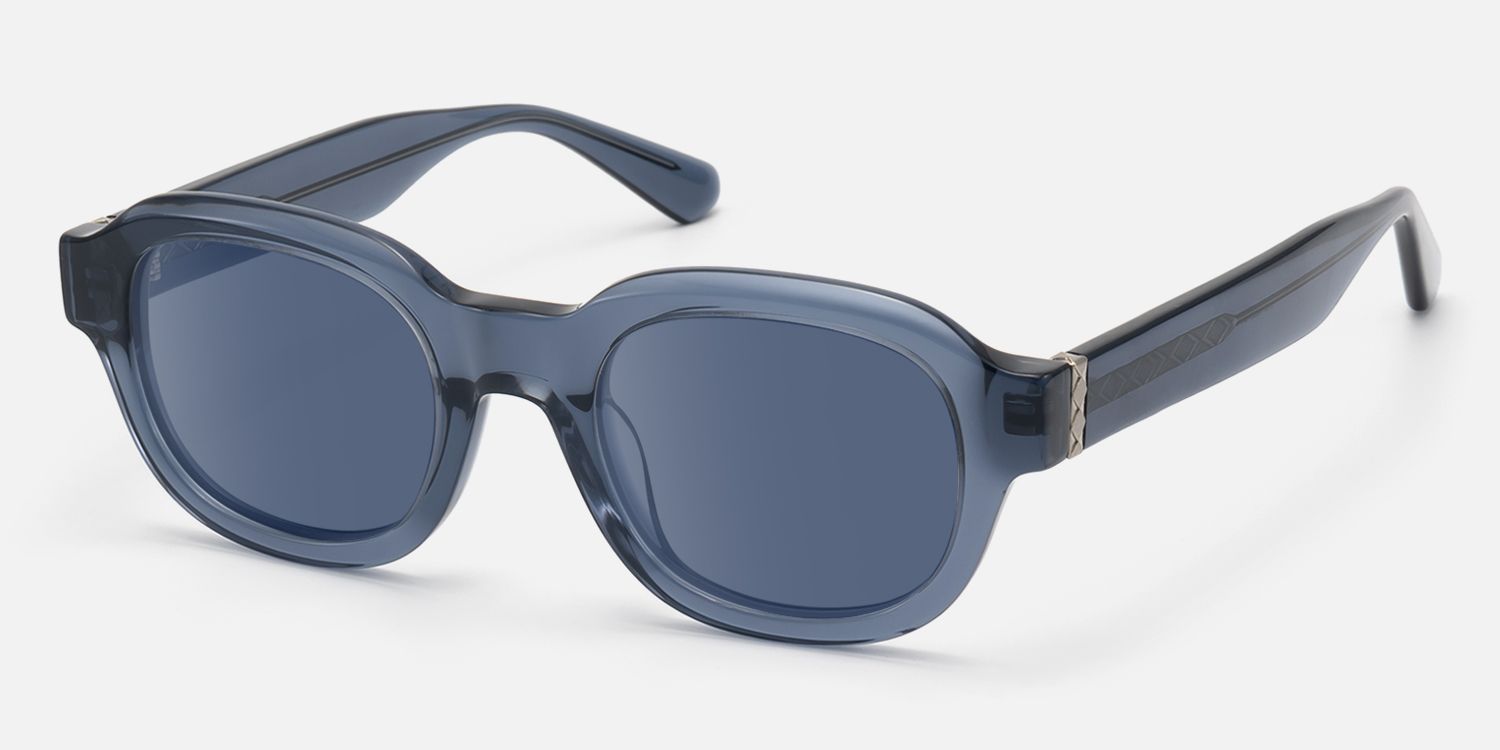 Eerie - Dark Blue Tinted Diamond Pattern Shades by Vooglam - Front View