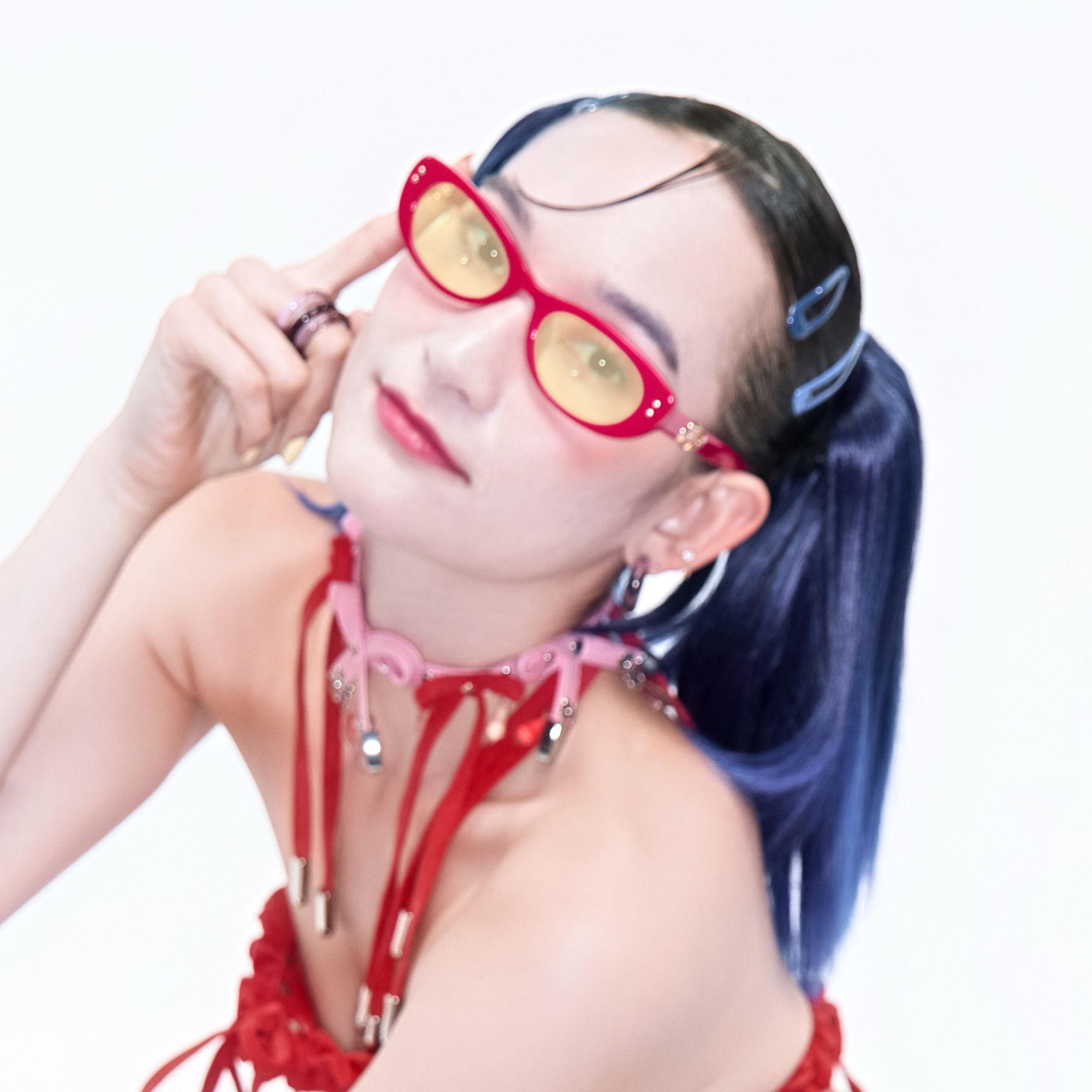 Brand Story: Behind the design of Ginza - Yellow Lens Pink Y2K Narrow Cat Eye Shades by Vooglam