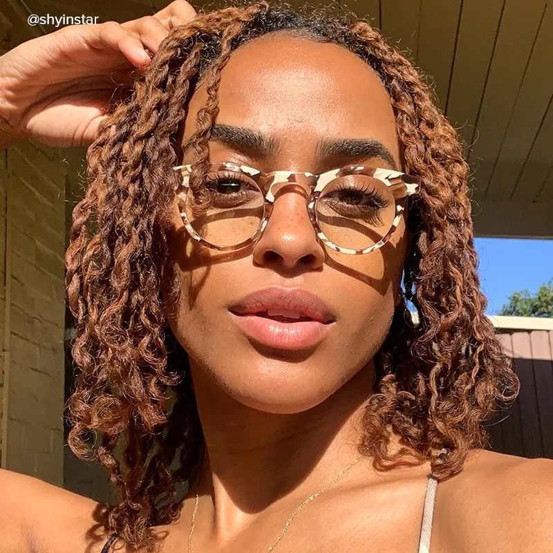 The popular round tortoise shell frame glasses - Vooglam