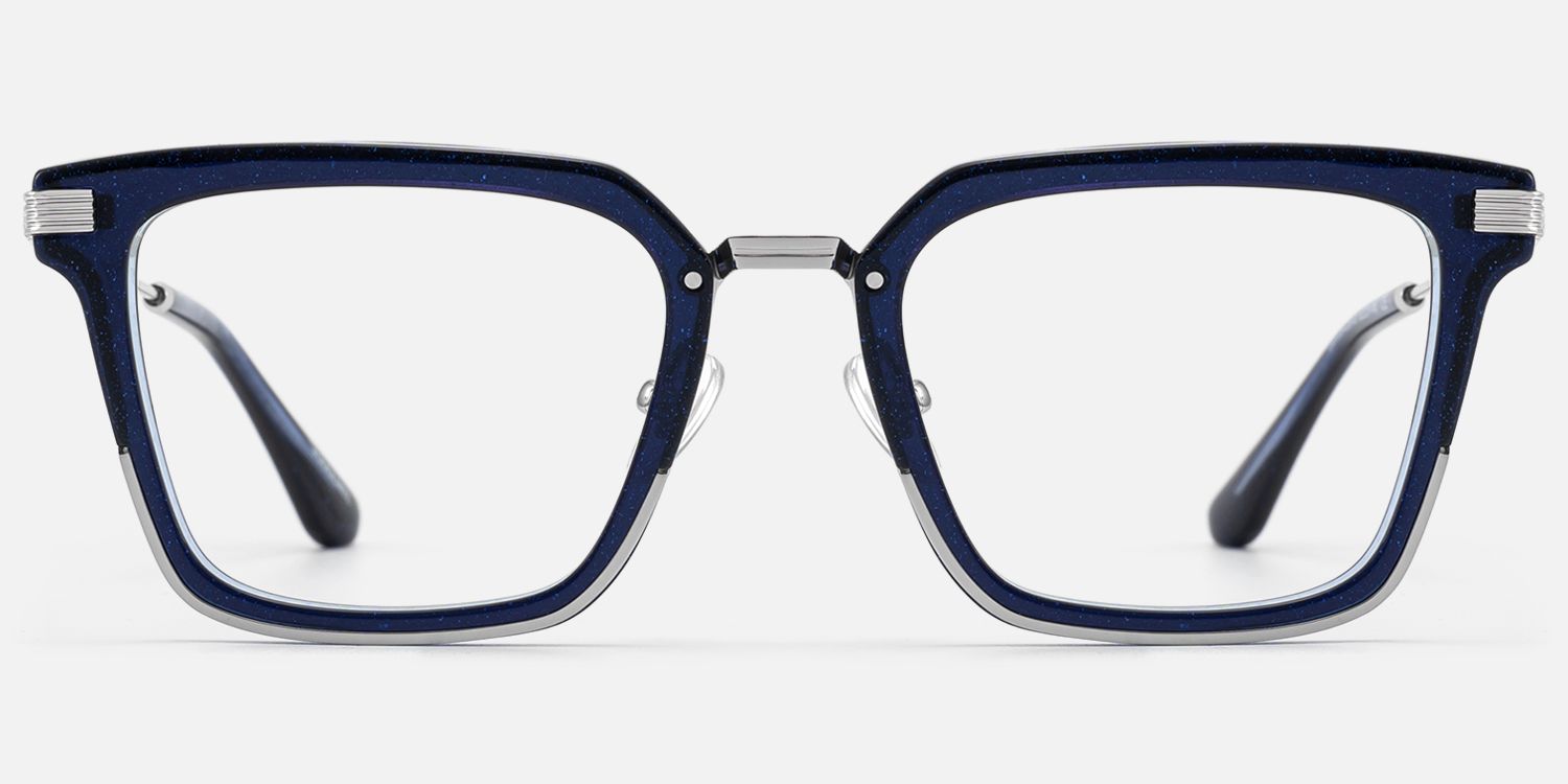 Kassel - Urban Modular Navy Blue Glasses by Vooglam - Angle View