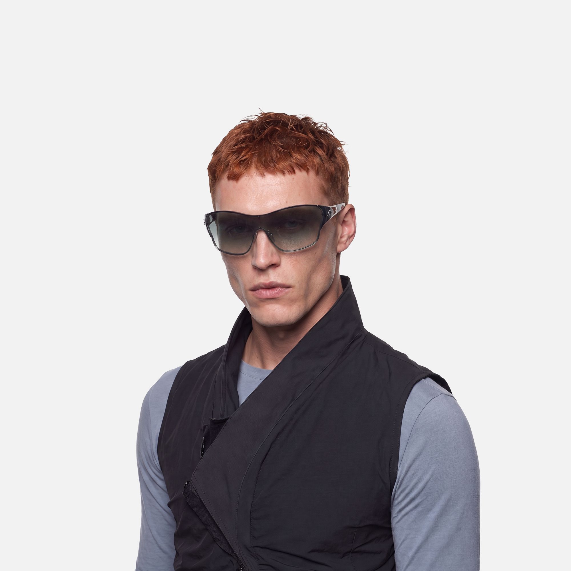 Suzuka - Black Shield Shades with Graident Tint by Vooglam - Lifestyle Look