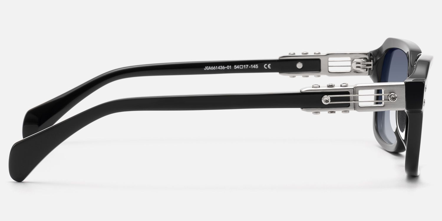 Anacortes - Black Gradient Guitar Temple Shades by Vooglam - Side View