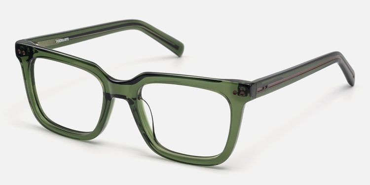 Remix - Rectangle Green Eyeglasses by Vooglam