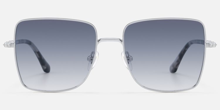 Devereux - Boho Chic Square Silver Sunglasses by Vooglam