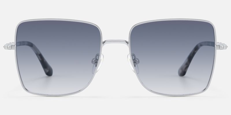 Devereux - Boho Chic Square Silver Sunglasses by Vooglam