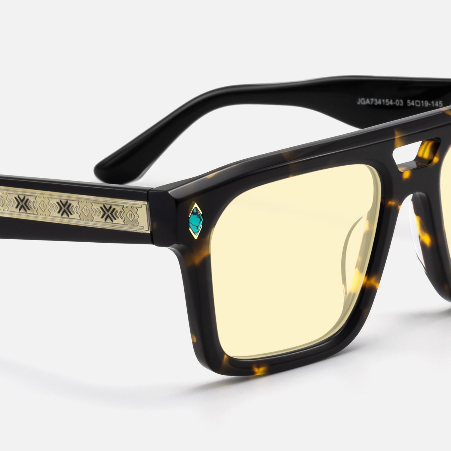 Bastion - Yellow Tint Tortoise Sunglasses by Vooglam - Design Details