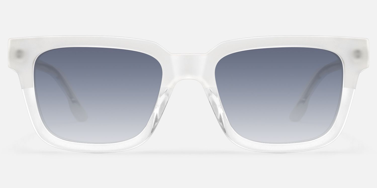 Strobe - Transparent Rectangle Sunglasses by Vooglam - Angle View