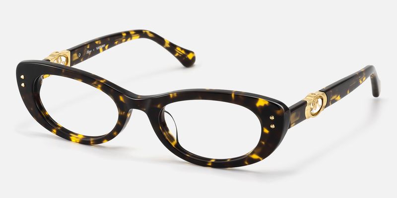 Ginza - Tortoise Retro Narrow Cat Eye Glasses by Vooglam