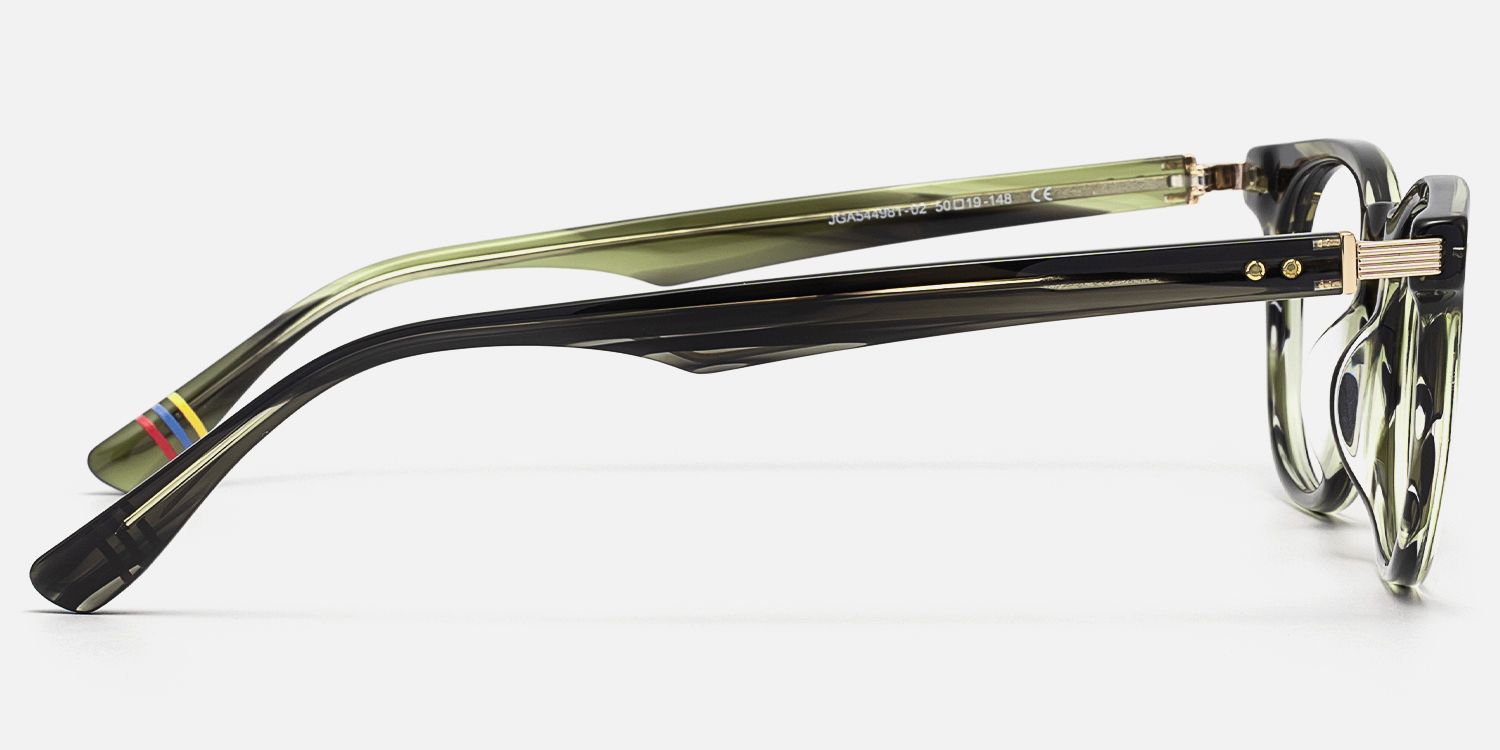 Vintel - Rectangle Green Eyeglasses by Vooglam - Side View