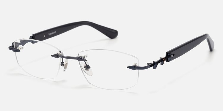 Fracture - Ultralight Frameless Black Glasses by Vooglam