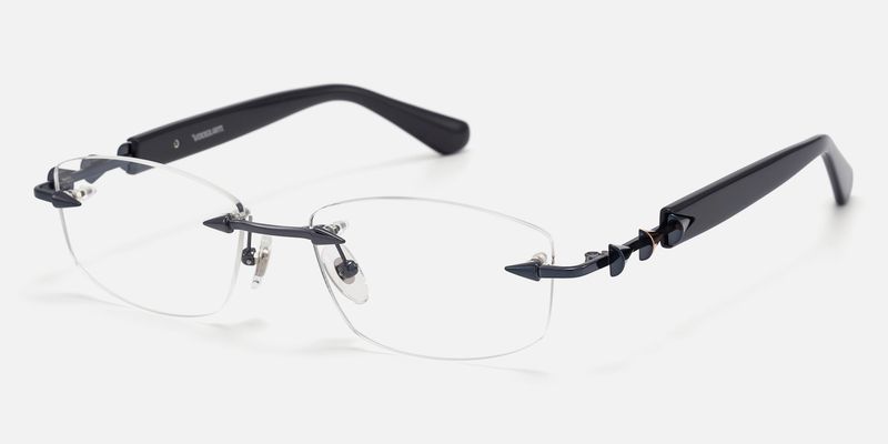 Fracture - Ultralight Frameless Black Glasses by Vooglam
