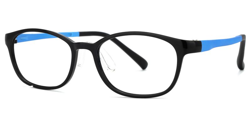 Sebastian - Oval Black Kids Eyeglasses - 2